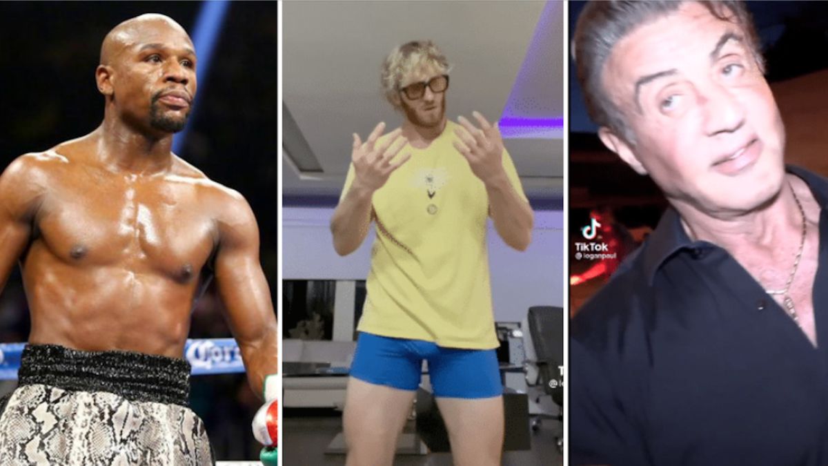 Logan Paul calentando el combate burlándose de Stallone y Mayweather - AS  USA