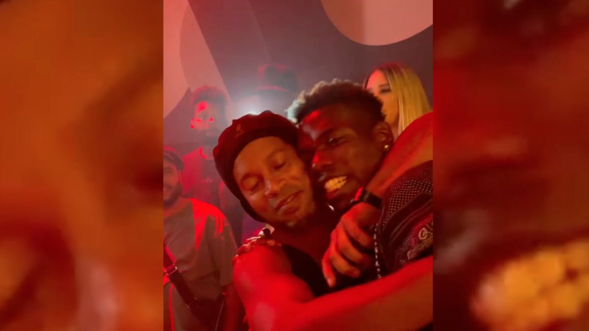 El encuentro entre Ronaldinho y Pogba en una discoteca - Videos