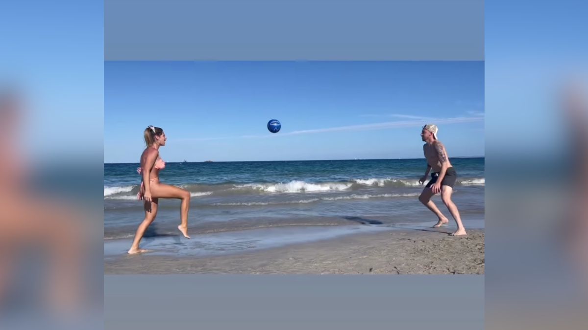 Fede Valverde y Mina Bonino revolucionan las redes con este vídeo con un  balón en la playa